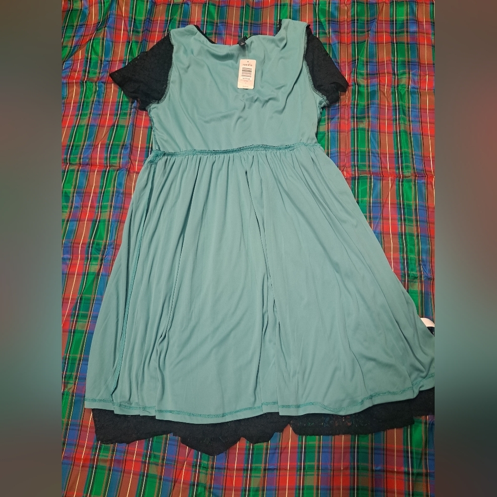 Torrid Black and Teal Lace Dress - Picture 6 of 9